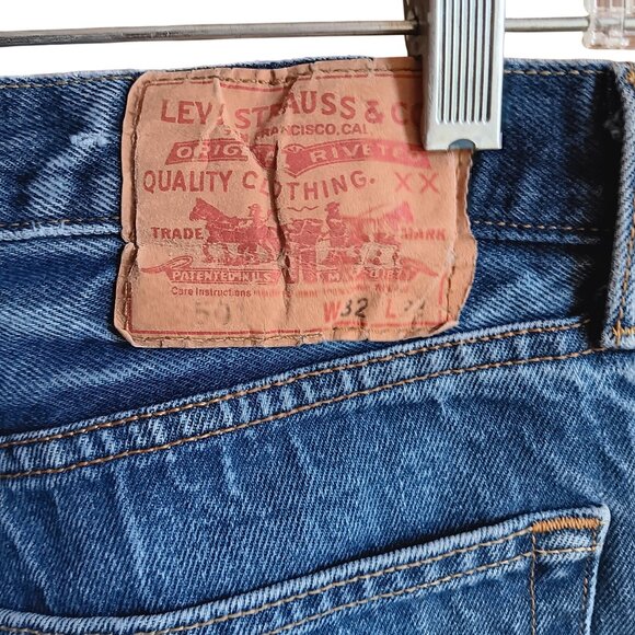 31x35 Fit Vintage Y2K Levis 501 Denim Jeans 32x38 Tag Distress Grunge Punk Fade - Picture 4 of 9